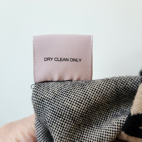 Philosophy Sz 10 Ponte Knit Black Beige Tan Chain Print Long Sleeve Shift Dress - Picture 11 of 14